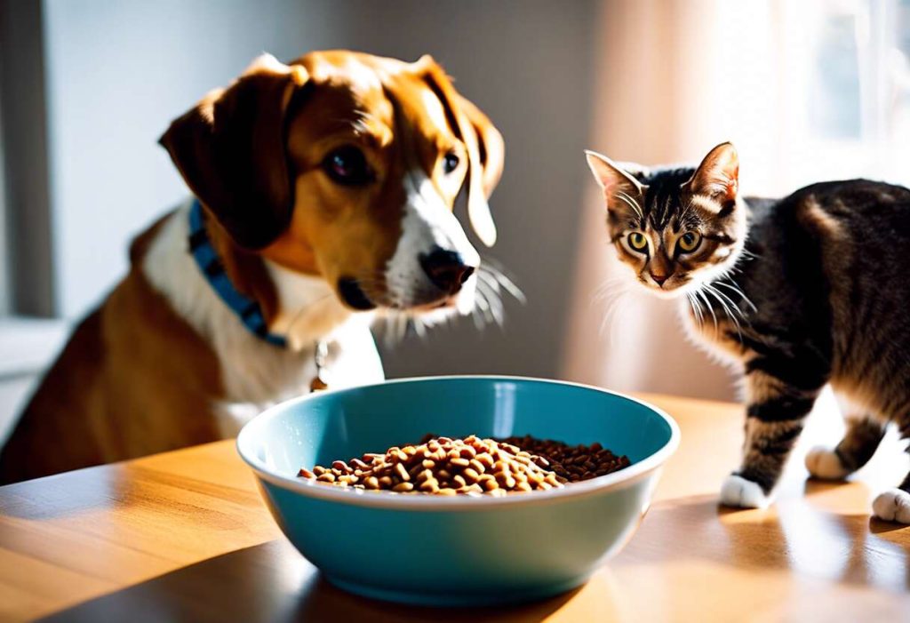 Mon chien mange les croquettes du chat : que faire ?
