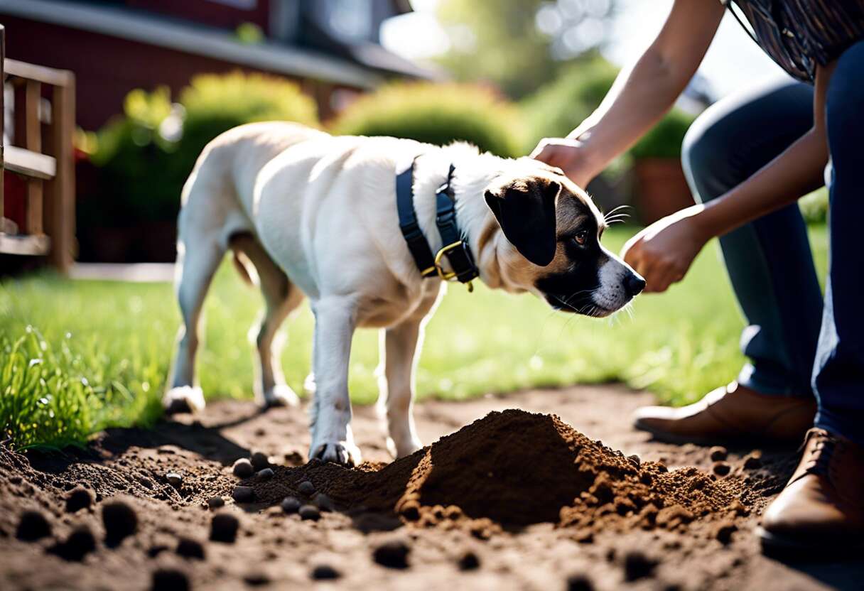 Identifier les dangers potentiels d'ingestion de terre pour nos compagnons à quatre pattes