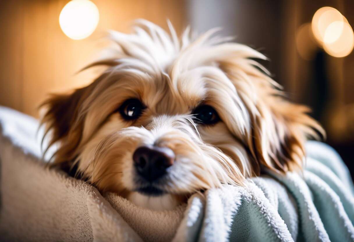 Séchage après bain : techniques douces pour les chiens frileux
