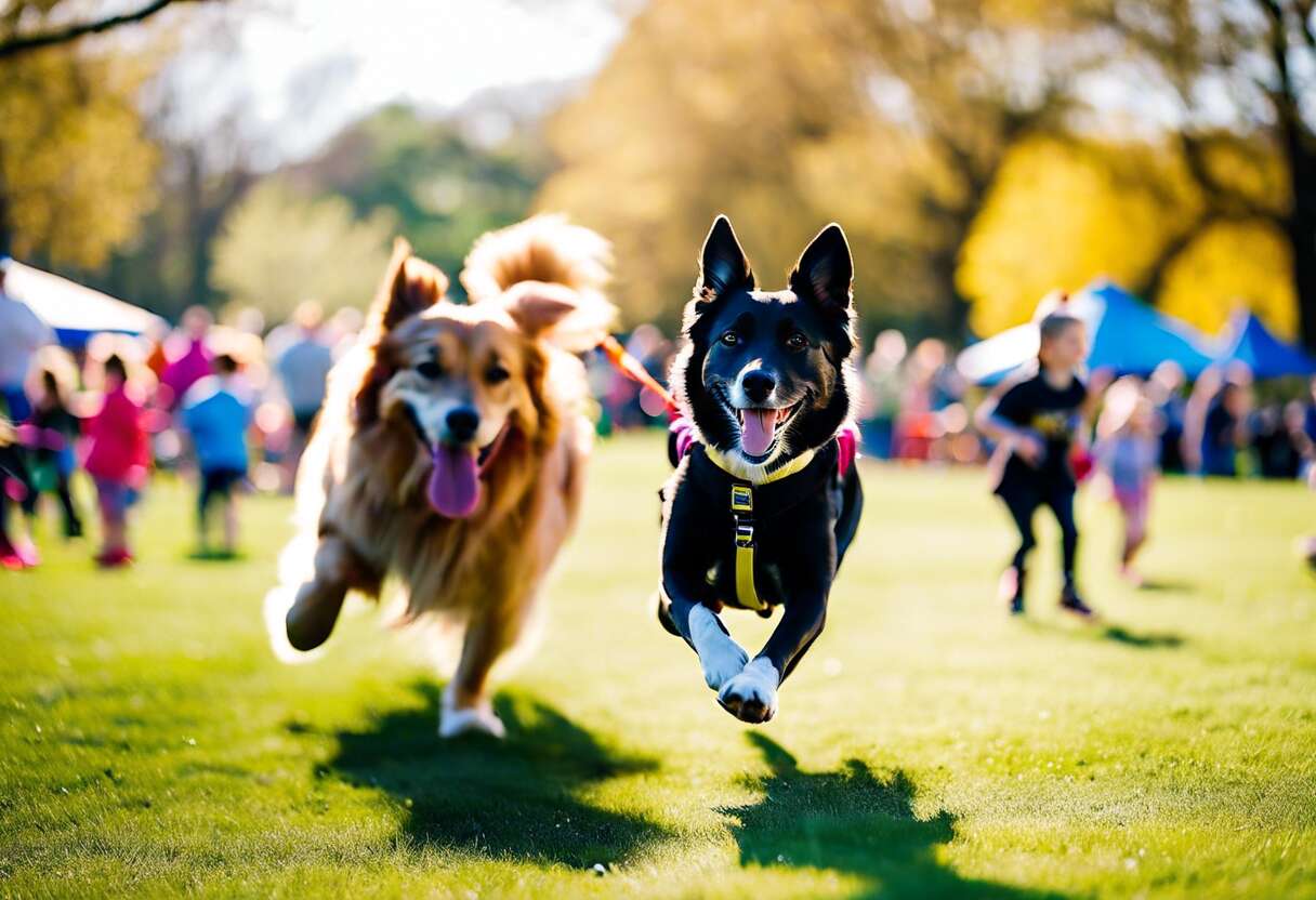 Vivre l'expérience woof run : un événement familial où chiens et maîtres s'amusent
