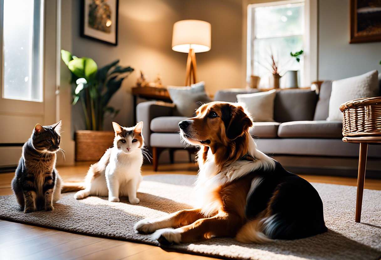 Cohabitation entre animaux : intégrer un chien moyen dans une famille multi-espèces