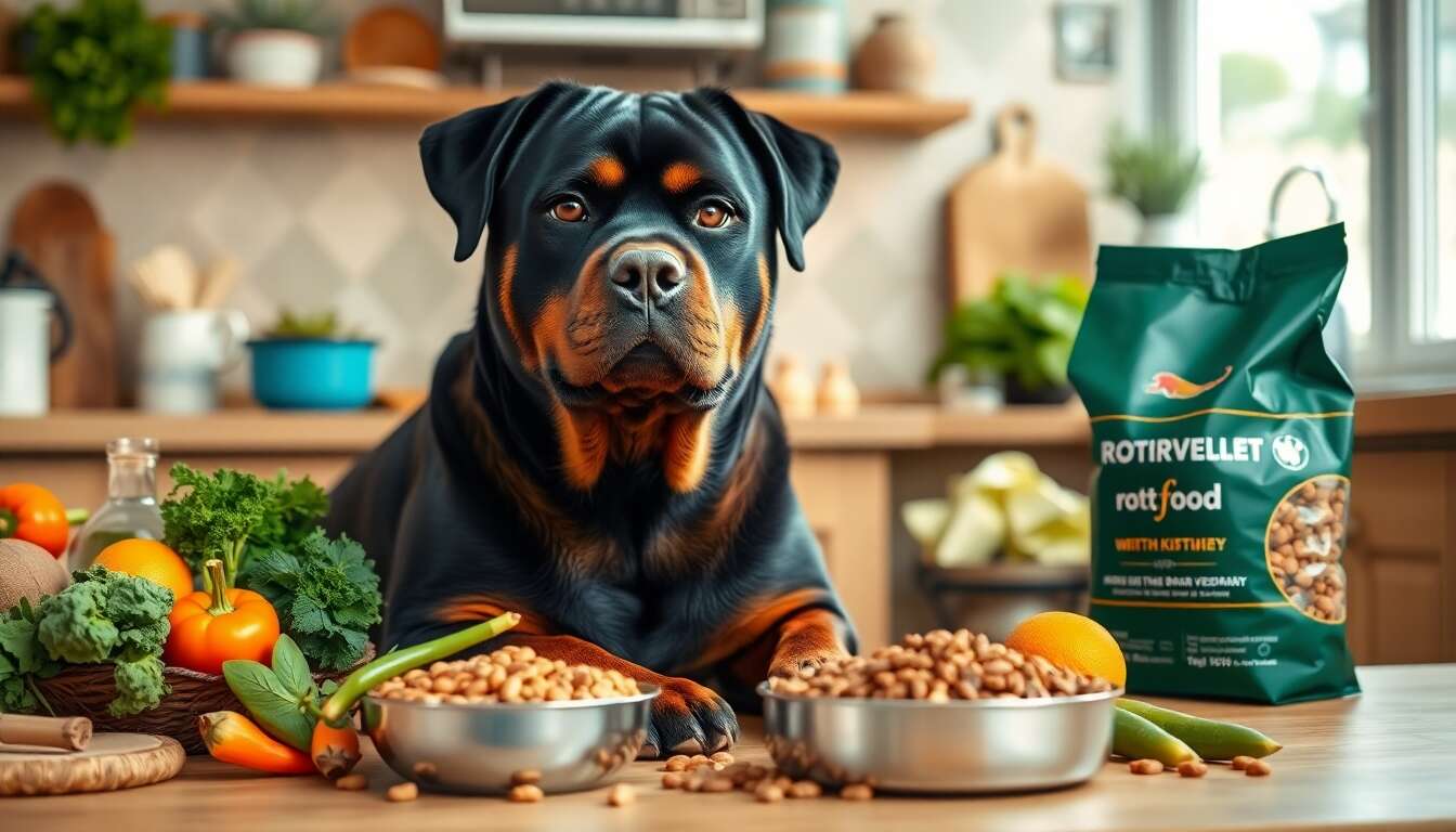 Rottweiler, sélection rigoureuse des repas pour éviter les troubles digestifs
