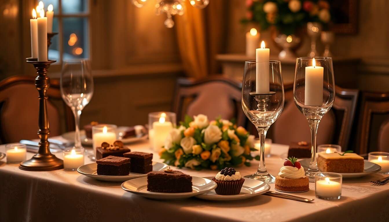 Organiser un dîner romantique autour de délices sucrés