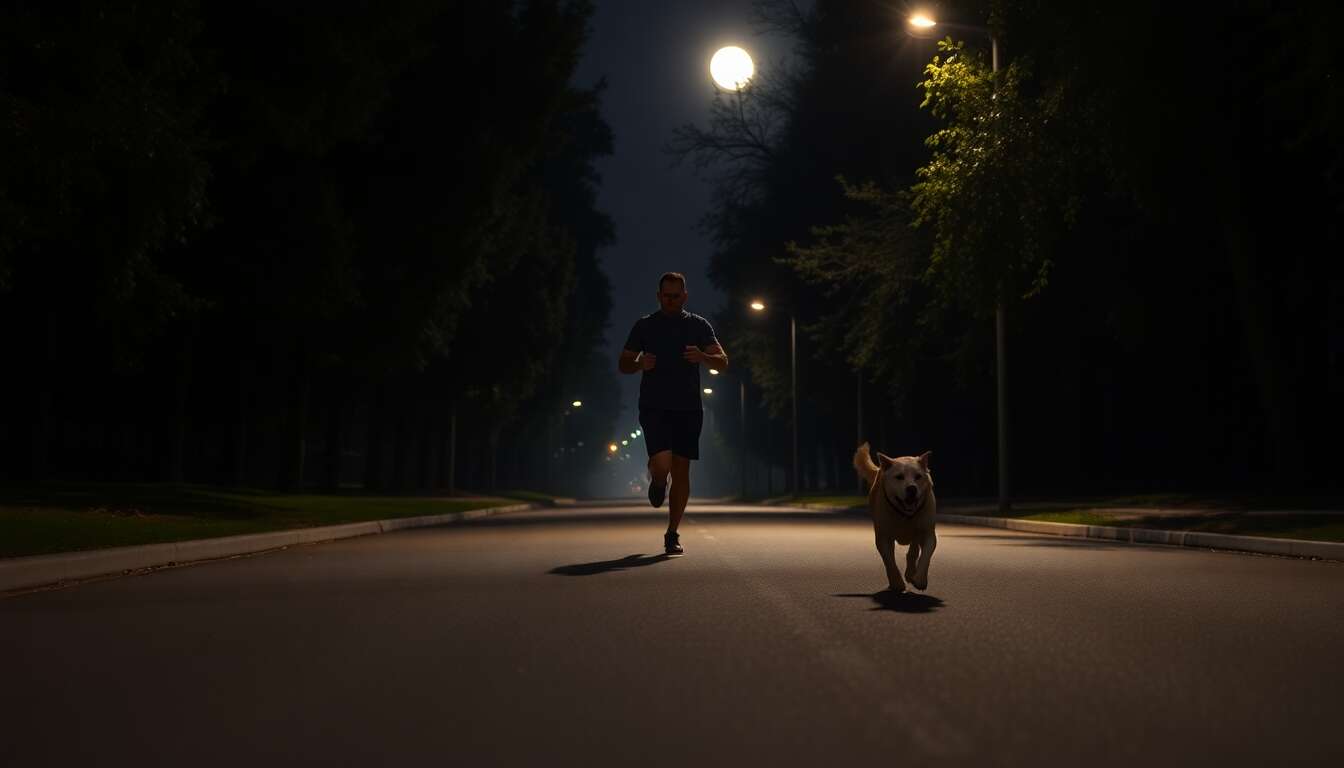 Séances de jogging à la tombée de la nuit