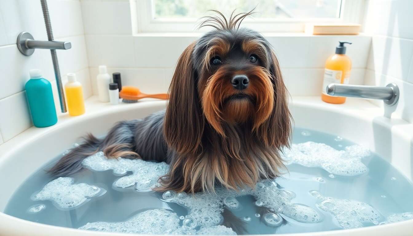 Conseils de bain pour les chiens &agrave; poil long