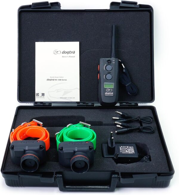 Dogtra RB 1002 Collier de Repérage, 3 Modes de Localisation avec Ecran LCD et Vibration, Étanche IPX9K, 4 Tonalites au Choix - Système 2 Chiens - Portée 1500 m