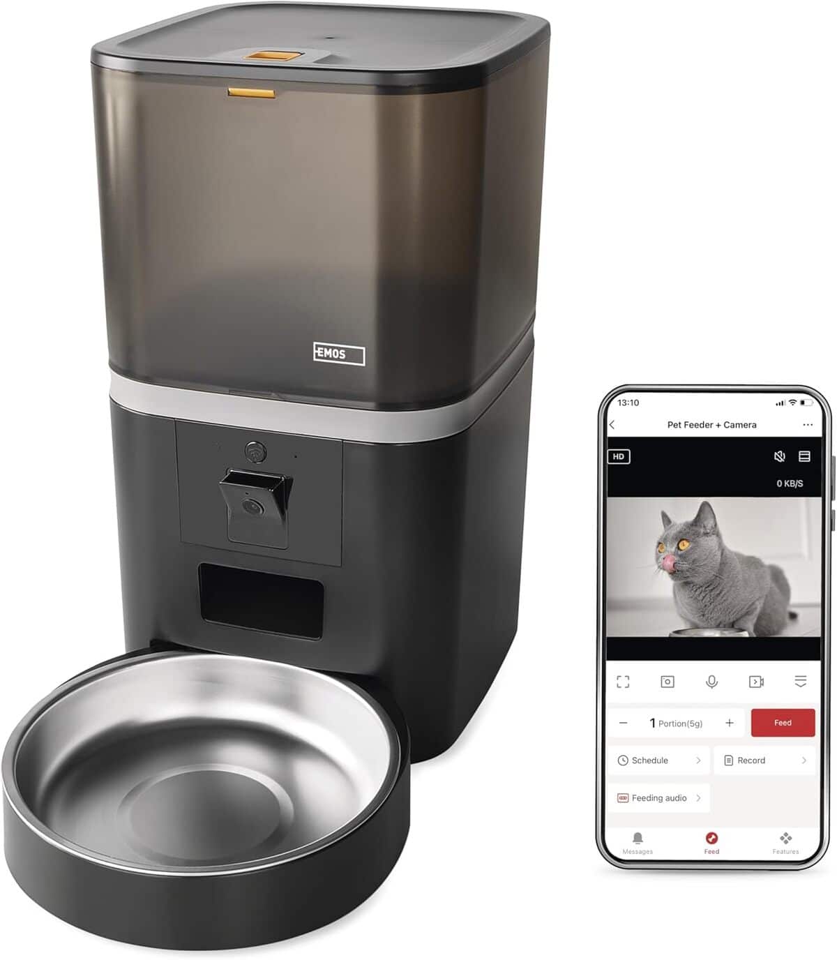 Test du distributeur automatique EMOS GoSmart avec caméra intégrée