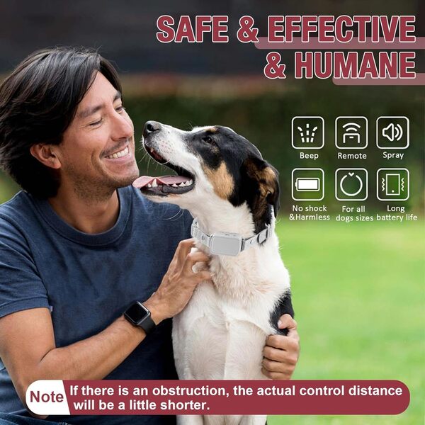 Collier d'entraînement de Chien de citronnelle avec Distance [Pas de Mode Automatique] Collier de Chien de citronnelle Spray, Collier d'aboiement humanisé, 2 Chiens 2 Colliers d'aboiement