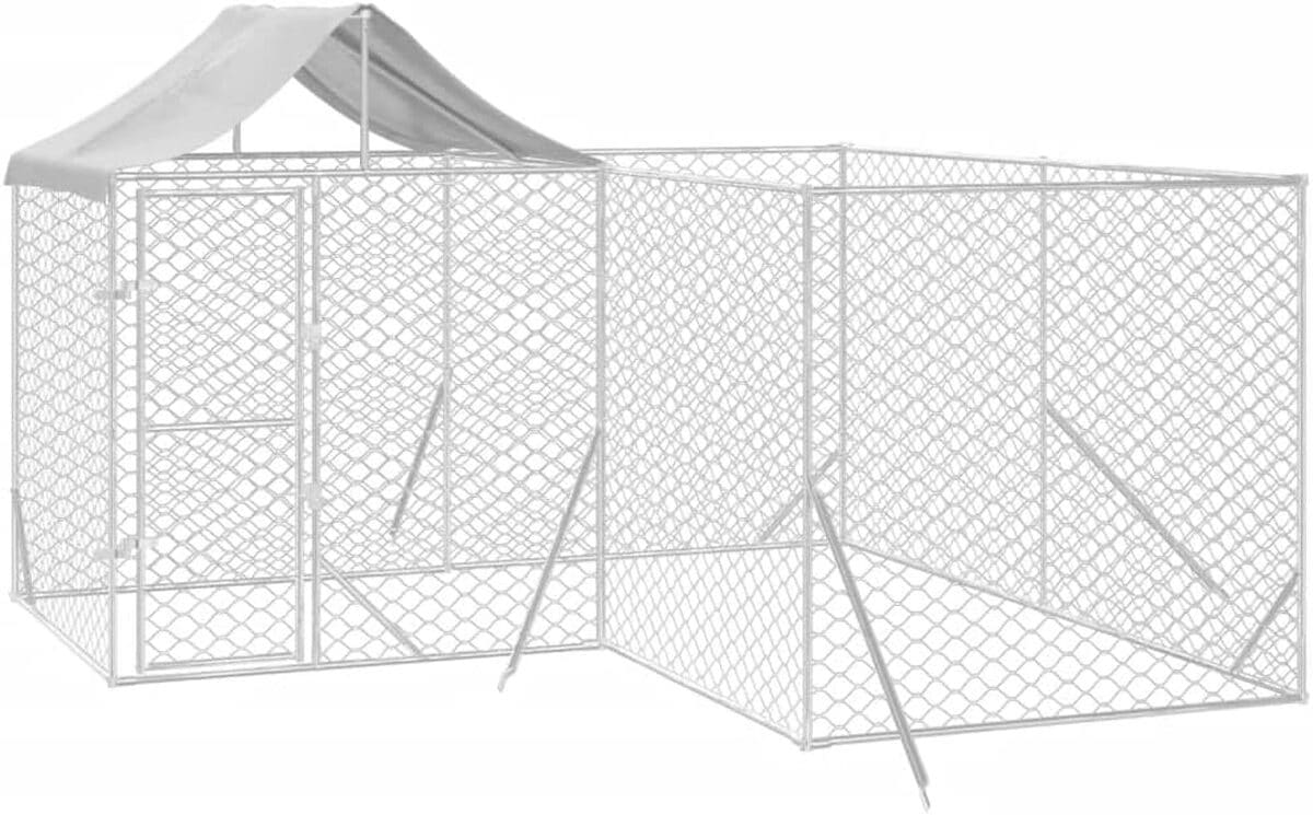 Test du chenil d'extérieur vidaXL avec toit argenté 4x4x2, 5 m