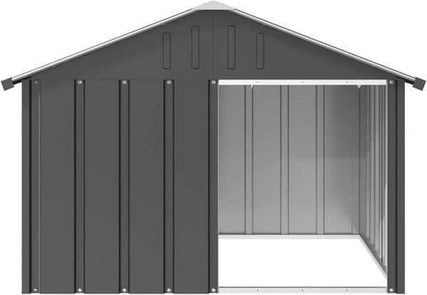 Tidyard Niche pour Chien Anthracite 116,5x103x81,5 cm Acier galvanisé
