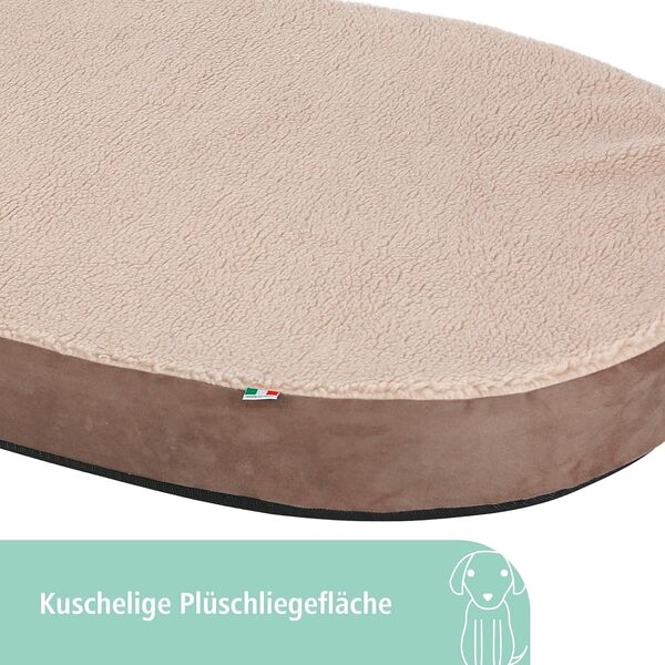KERBL Matelas à Mémoire Forme Ovale pour Chien 75 x 52 x 8 cm