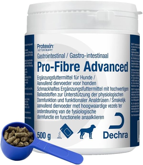 Dechra Protexin Pro-Fibre Advanced | Pack Double | 2 x 500 g | Aliment complémentaire pour Chiens | avec prébiotiques, probiotiques & Fibres | pour Soutenir la Digestion