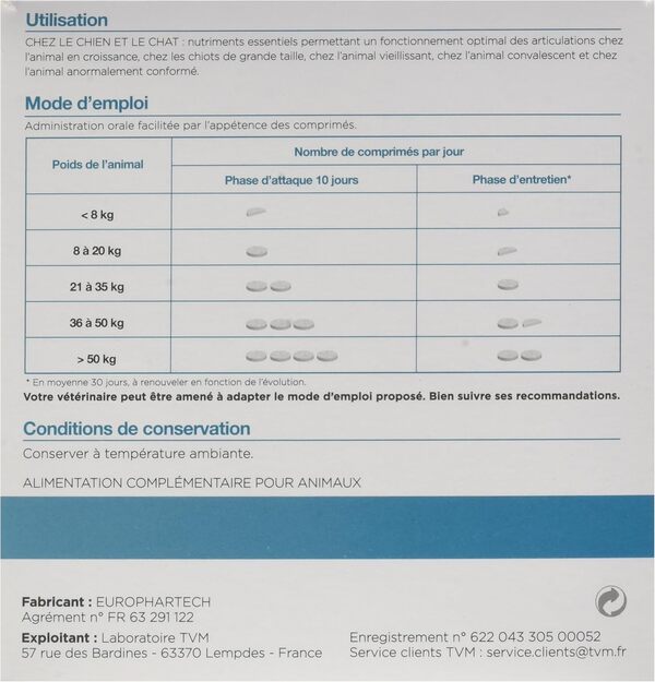 Locox 300 comprimés fonctionnement des articulations chien et chat