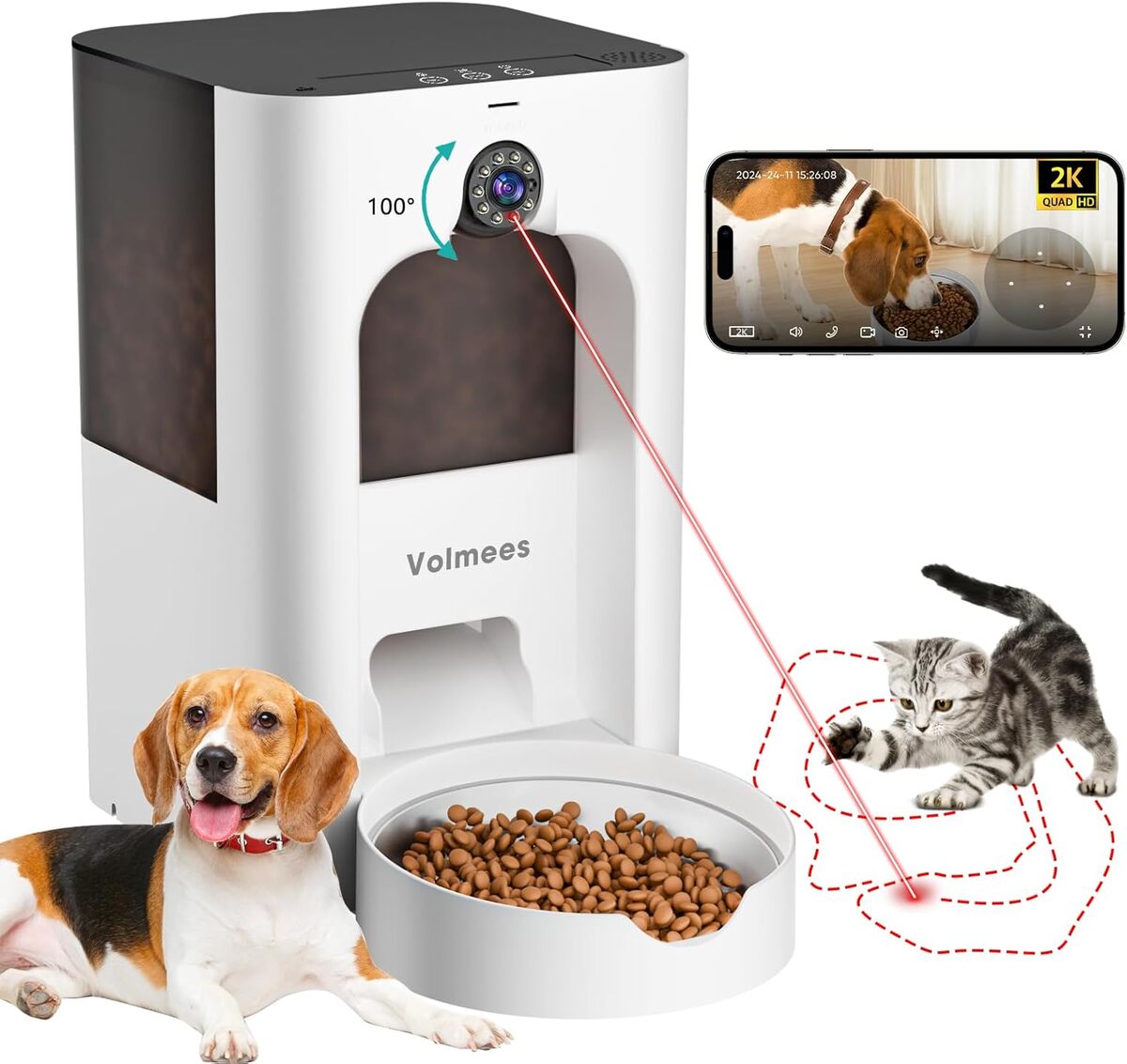 Test de la mangeoire automatique avec caméra et WiFi pour chiens et chats