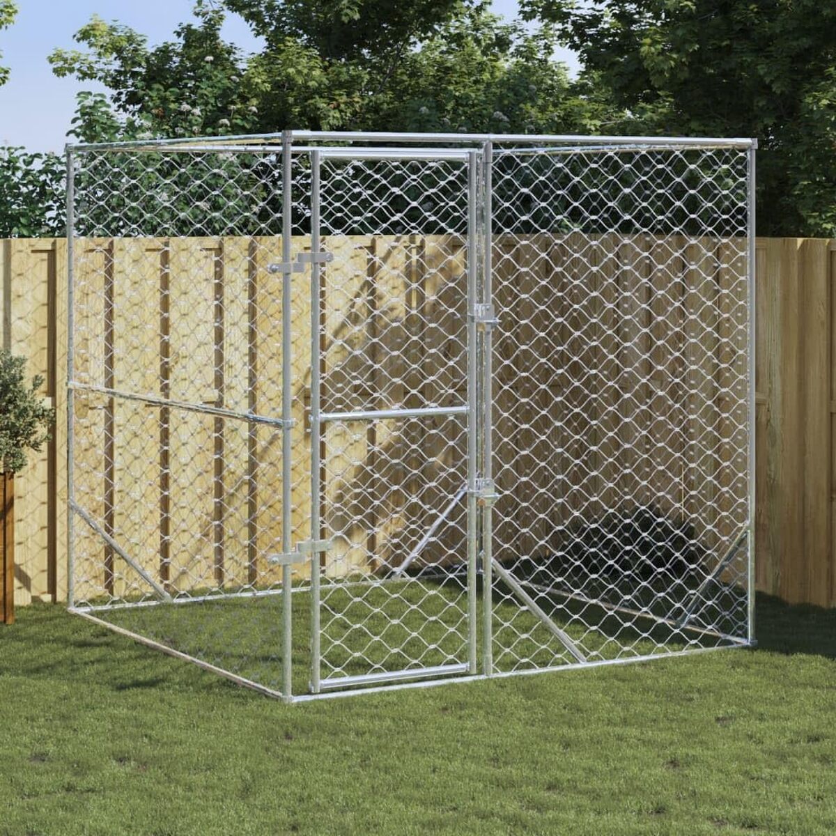 Test du chenil d'extérieur pour chiens 2x2x2 m en acier galvanisé