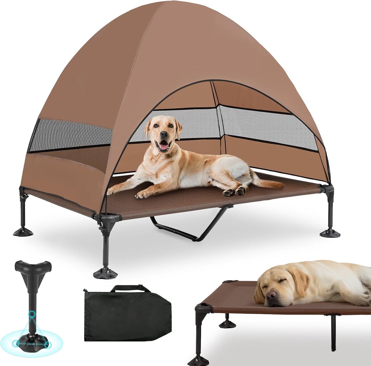 Test : lit pour chien surélevé et résistant avec toit imperméable