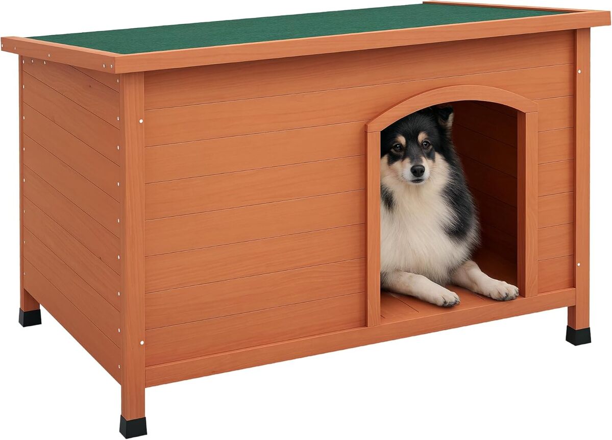 Test PawHut niche en bois pour chien, design surélevé extérieur