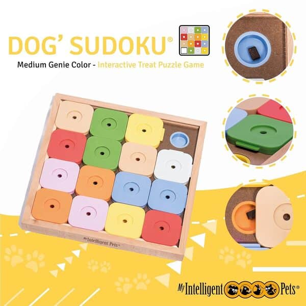 My Intelligent Dogs Jouet Chien Occupation Sudoku – Jouet Interactif Chien pour Entraînement Mental - Jeu Intelligence, Jouets pour Chiens Stimule Le Cerveau et Réduit l’Ennui - Genie Color