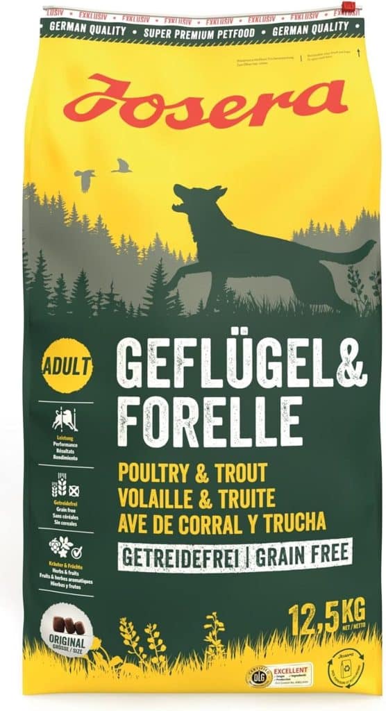 Évaluation de la nourriture sèche pour chien Josera : volaille et truite 12, 5 kg