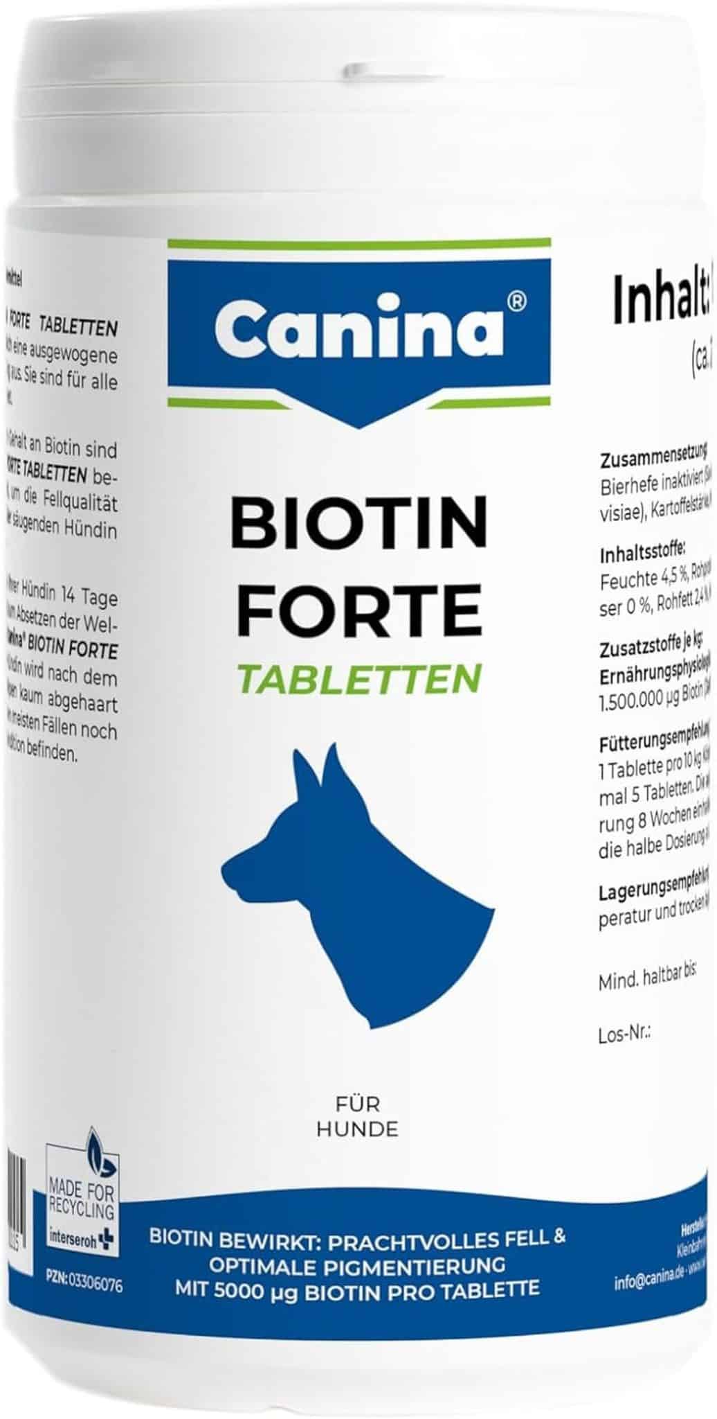 Test des comprimés Biotin Forte Canina pour chiens