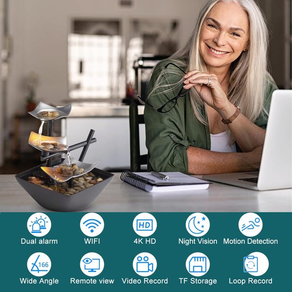 Caméra de sécurité intérieure 4K WiFi 5G pour moniteur de bébé, caméra pour chien avec détection de mouvement, vision nocturne