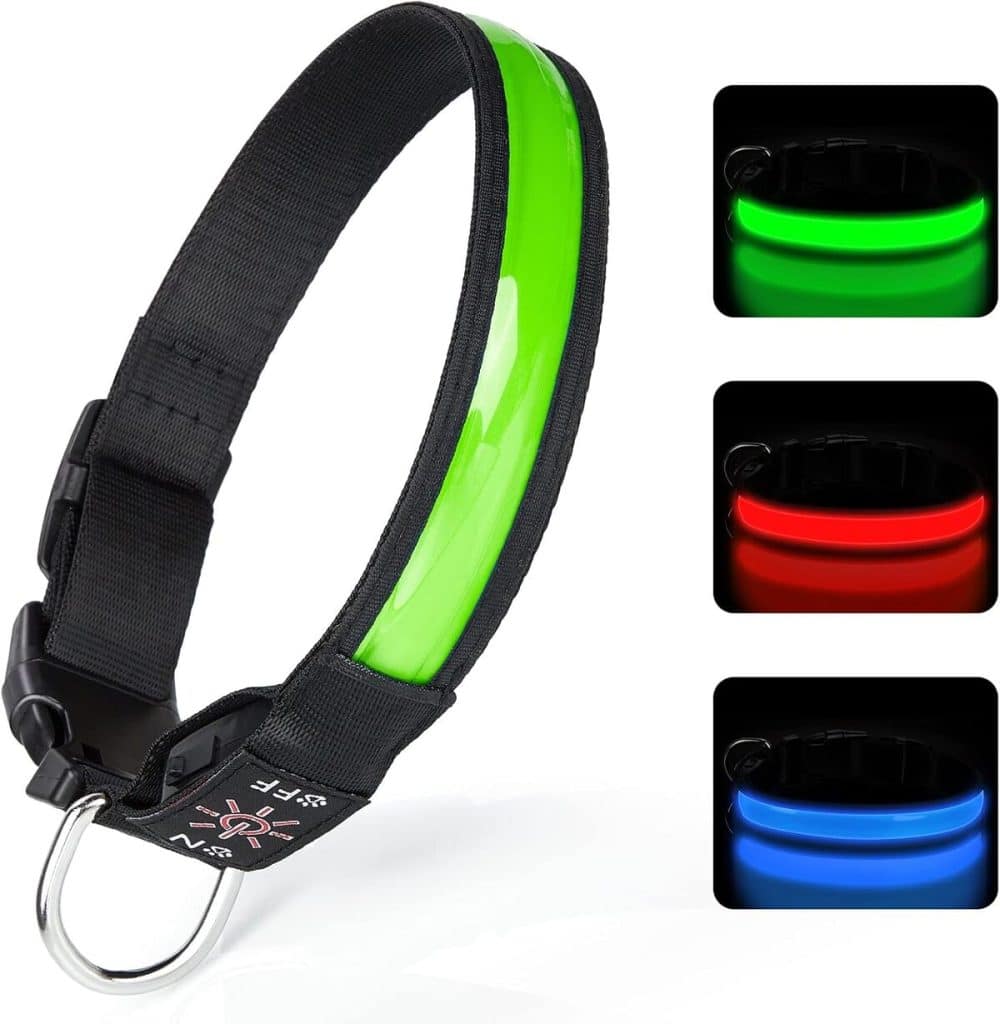 Test : collier lumineux TENXSNUG USB, lED pour chien, bleu taille L