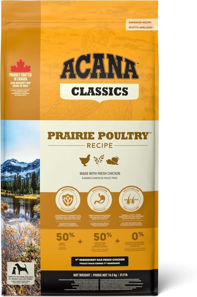 Test croquettes Acana Prairie Poultry 17 kg