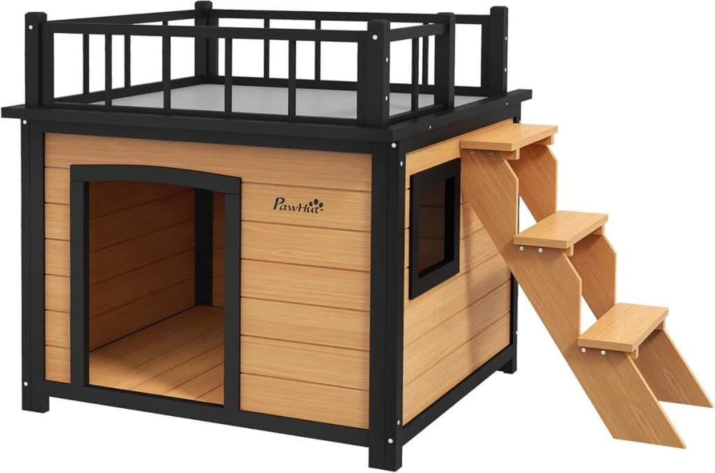 Test de la niche surélevée PawHut avec balcon en bois de sapin