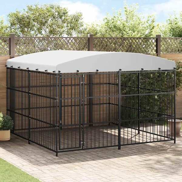vidaXL Chenil Extérieur avec Toit 300x300x210 cm Enclos Niche Cage Chiens