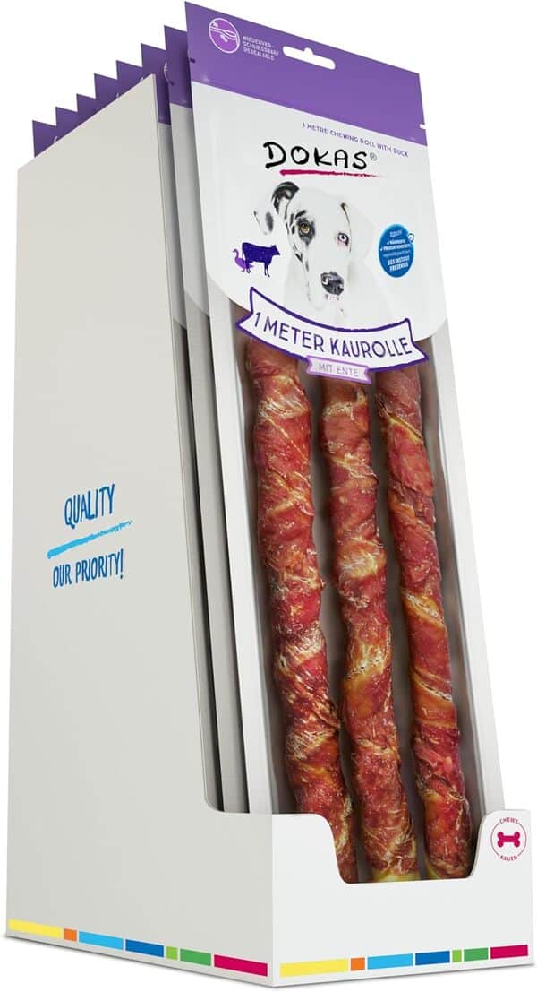 DOKAS Snack à Mâcher Haut de Gamme sans Céréales pour Chiens - Idéal pour Les Grands Chiens (8 x 315g)