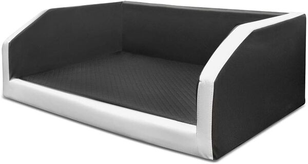 Mayaadi Home Lit pour Chien de Qualité Supérieure - 100 x 70 x 38 cm - Siège Auto et Lit de Coffre en Cuir Avec Couverture de Protection