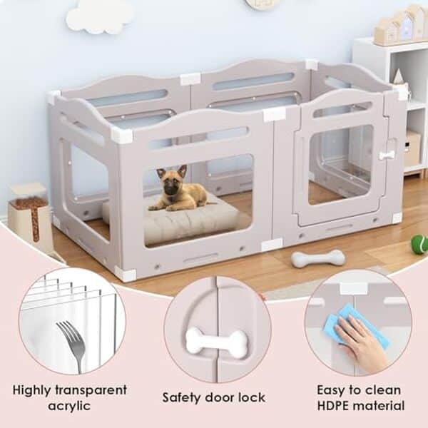 Découvrez notre analyse détaillée de l'enclos pliable acrylique pour chien en gris chaud, idéal pour la sécurité et le confort de votre animal. Parfait pour un habitat modulable.