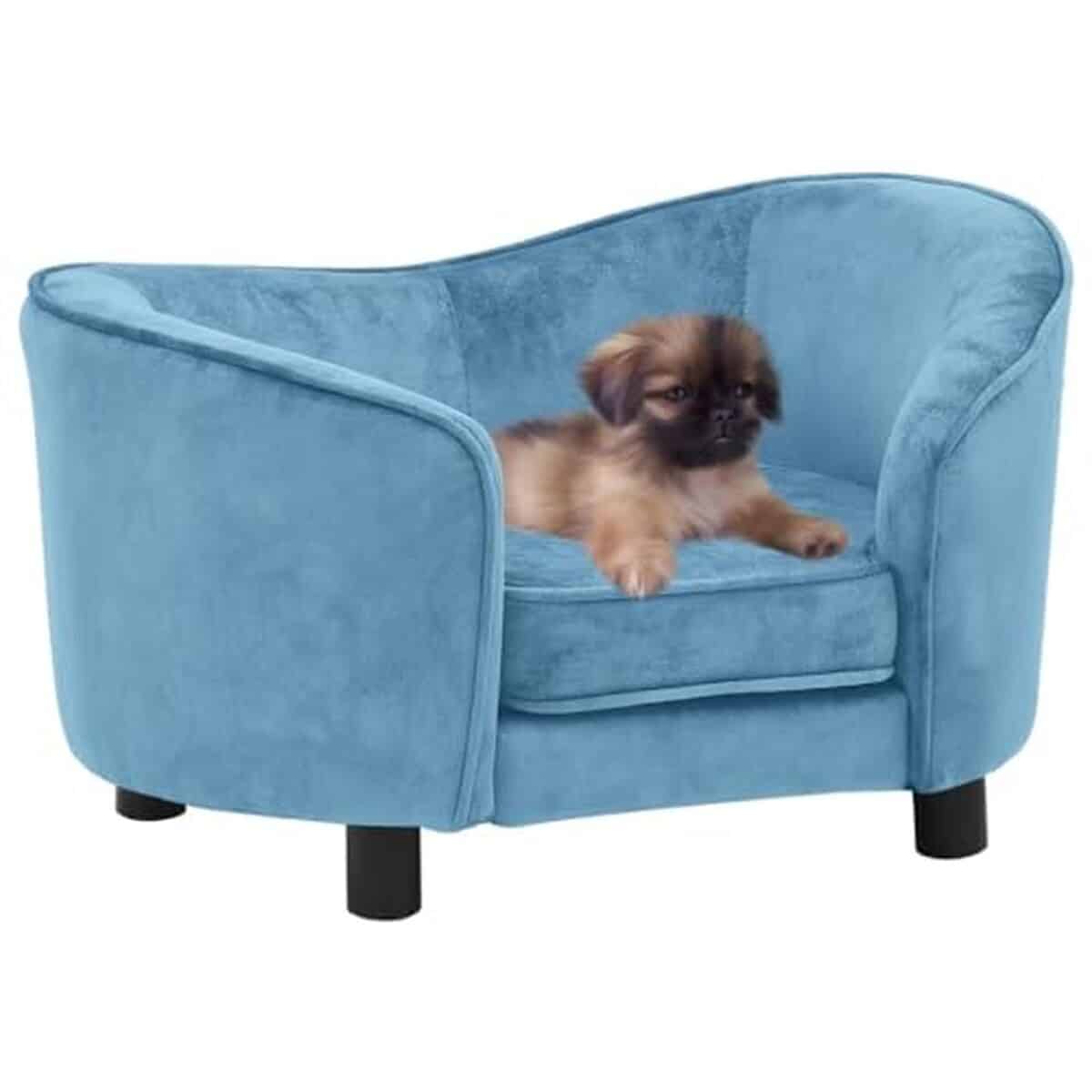 Avis sur le canapé turquoise pour chien en peluche