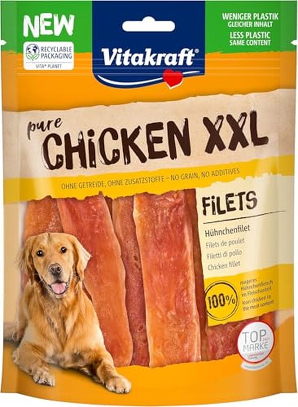 Découvrez notre test complet des friandises Vitakraft pure chicken xxl pour chiens : des saveurs irrésistibles et des bienfaits nutritionnels pour votre compagnon canin.