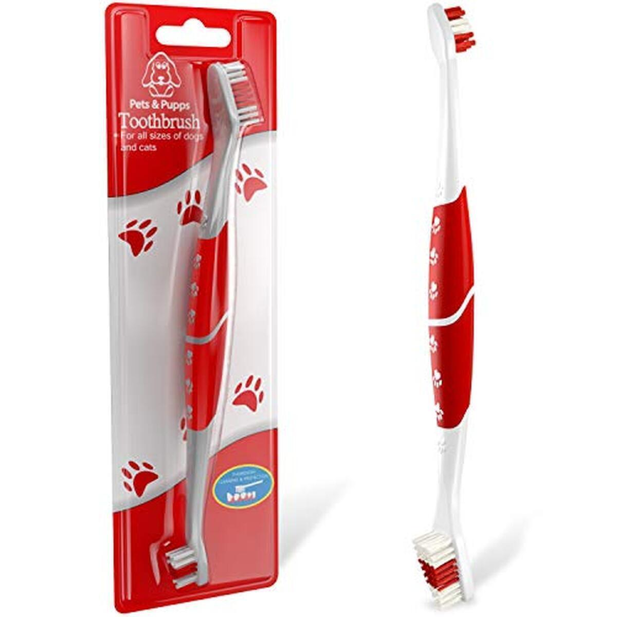 Test de la brosse à dents à double tête pour chiens et chats