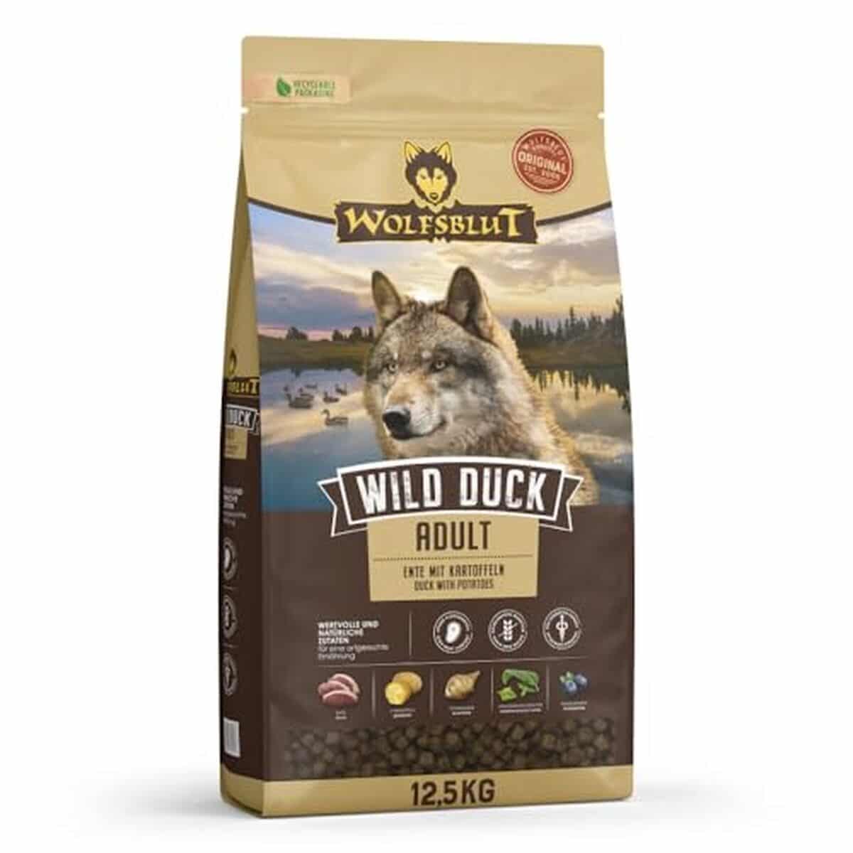 Test wolfsblut wild duck adulte : croquettes pour chiens gourmet