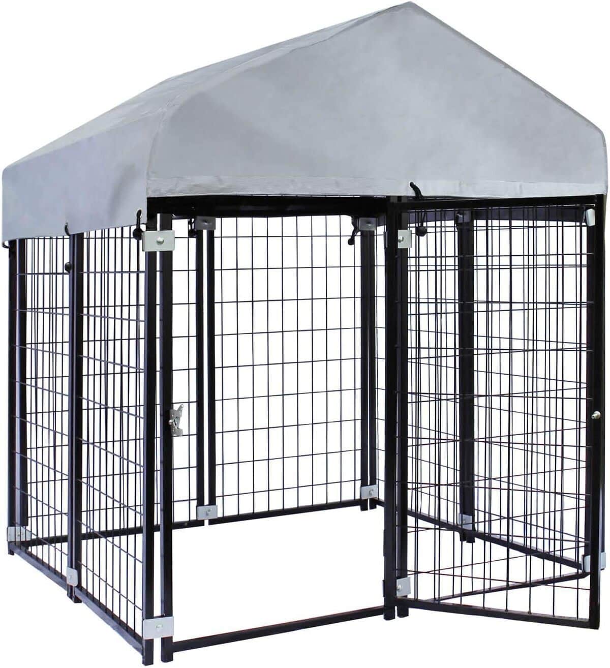 Test du chenil Wiltec : enclos extérieur avec protection solaire
