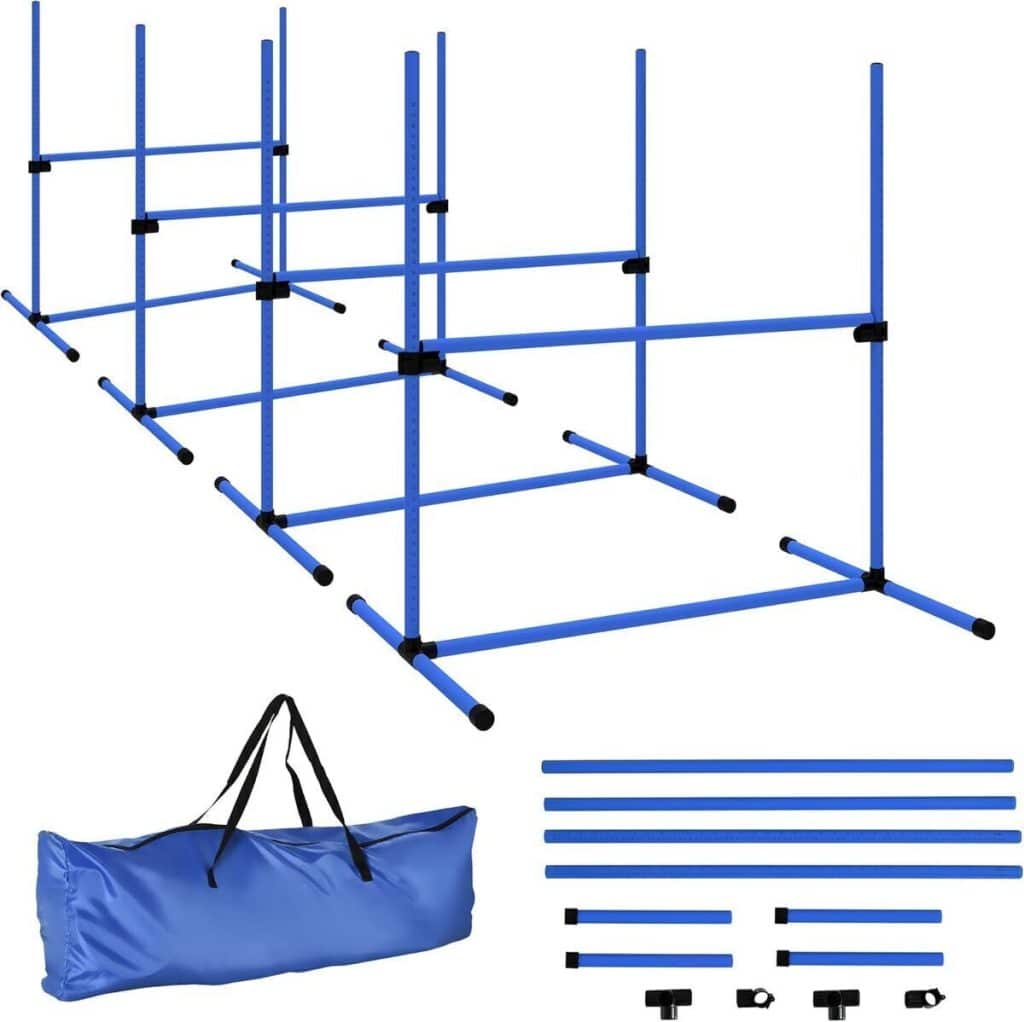 Test : kit agility PawHut avec obstacles réglables et sac de transport