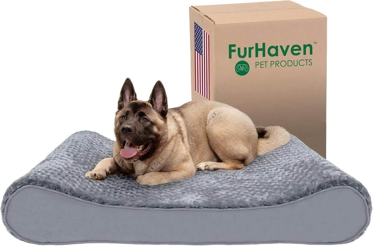 Test du lit pour chien FurHaven en mousse à mémoire de forme, pour grands chiens