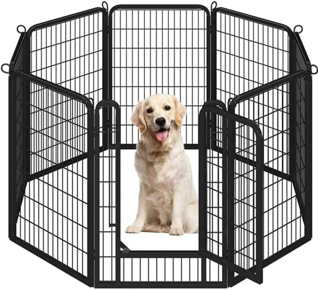 Test parc à chien Yaheetech : enclos 8 panneaux en métal avec porte