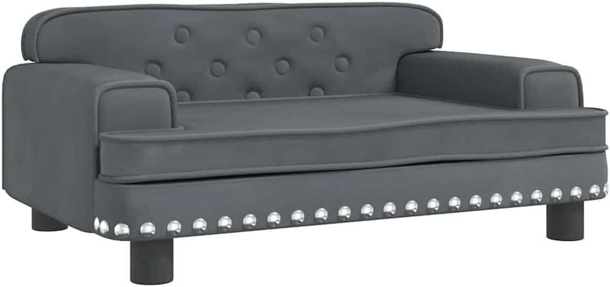 Test : canapé pour chien vidaXL en bois velours gris foncé